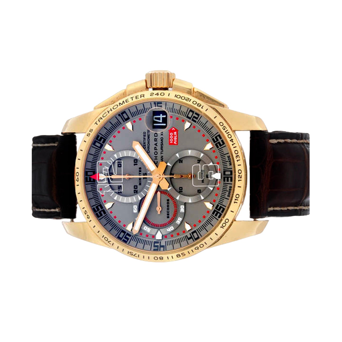 Chopard Grey Dial 16/1268 GT XL Chrono in Rose Gold - Limited 500 Pieces Worn.