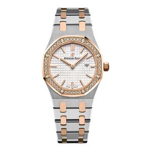 Audemars Piguet Royak Oak 33mm 67651SR.ZZ.1261SR.01 Silver Grande Tapisserie Index Dial, Worn 2016