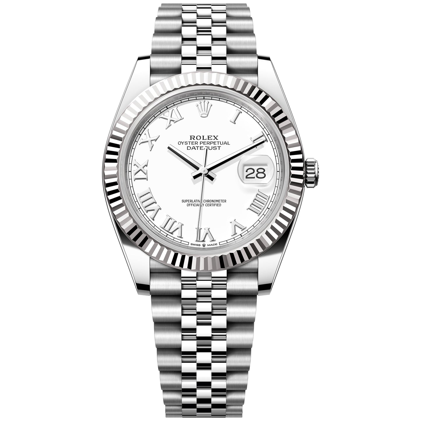 Rolex Datejust 41mm 126334-0024 White Roman Dial, Unworn 2023