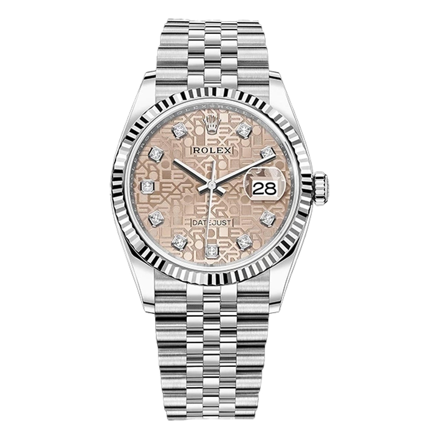 Rolex Datejust 36mm 126234 Pink Jubilee Diamond Dial, Worn