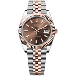 Rolex Datejust 41mm 126331-0002 Rose Gold, Chocolate Index Dial, Worn 2022