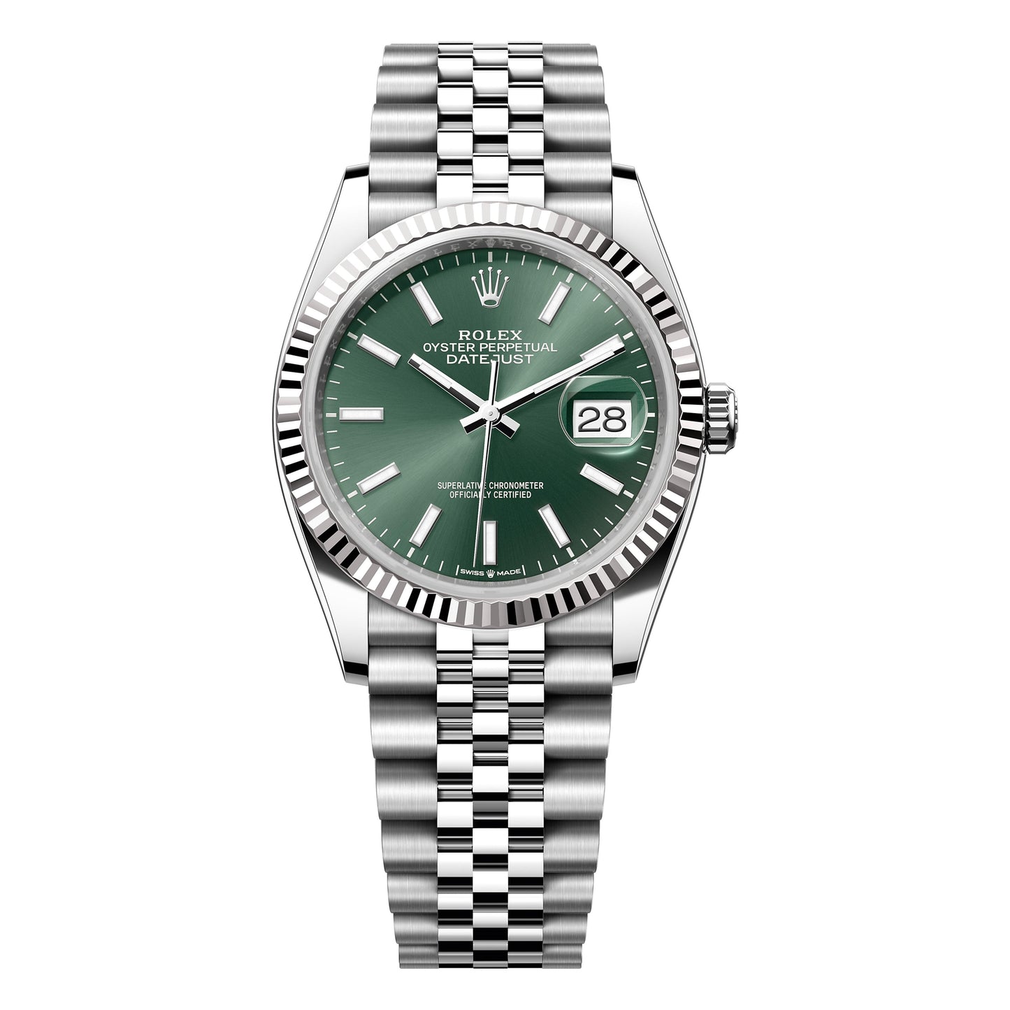 Rolex Datejust 36mm 126234-0051 Green Index Dial, Worn