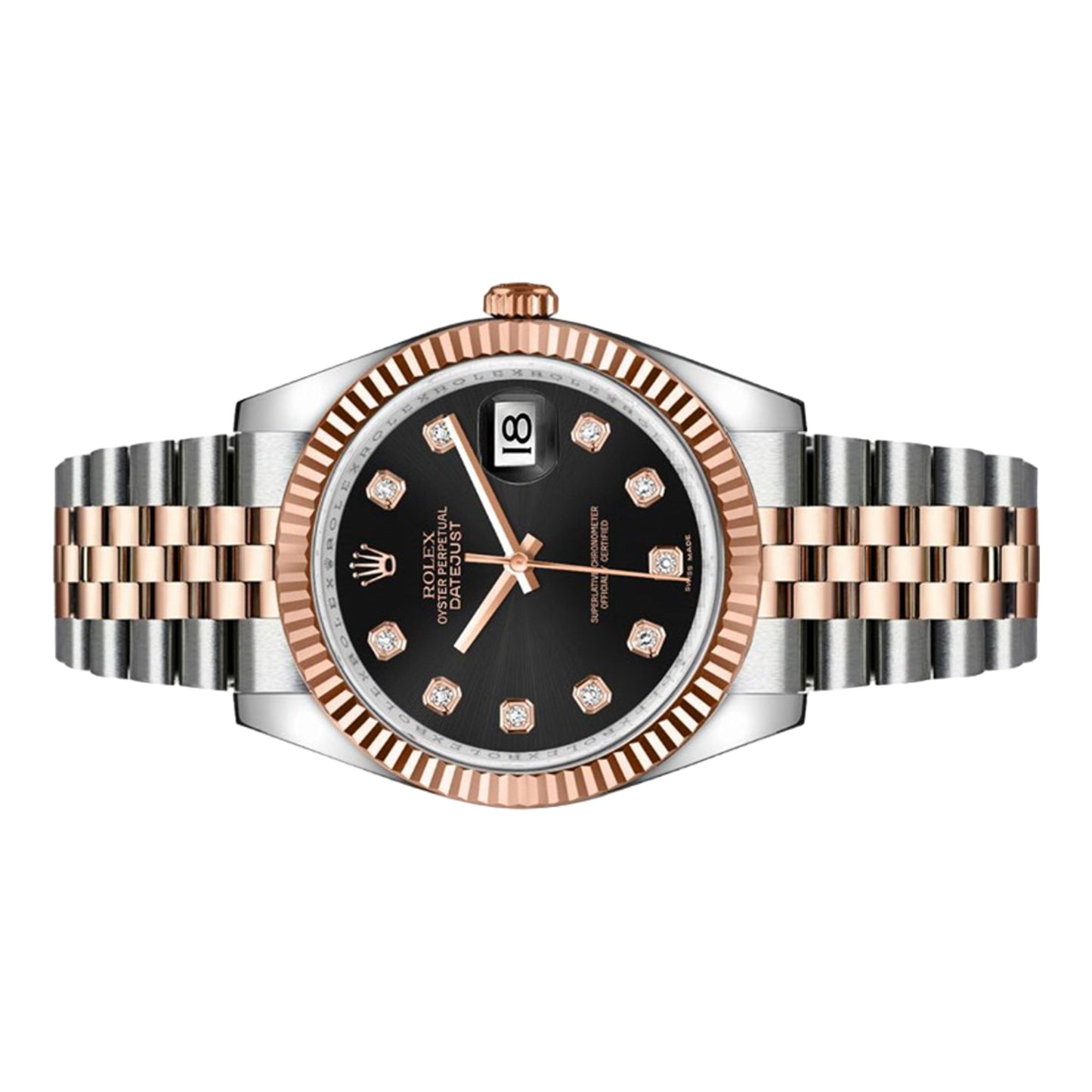 Rolex Datejust 36mm 116231 Rose Gold, Black Diamond Dial, Worn
