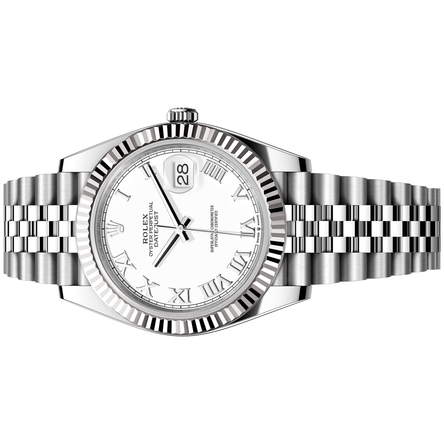 Rolex Datejust 41mm 126334-0024 White Roman Dial, Unworn 2023
