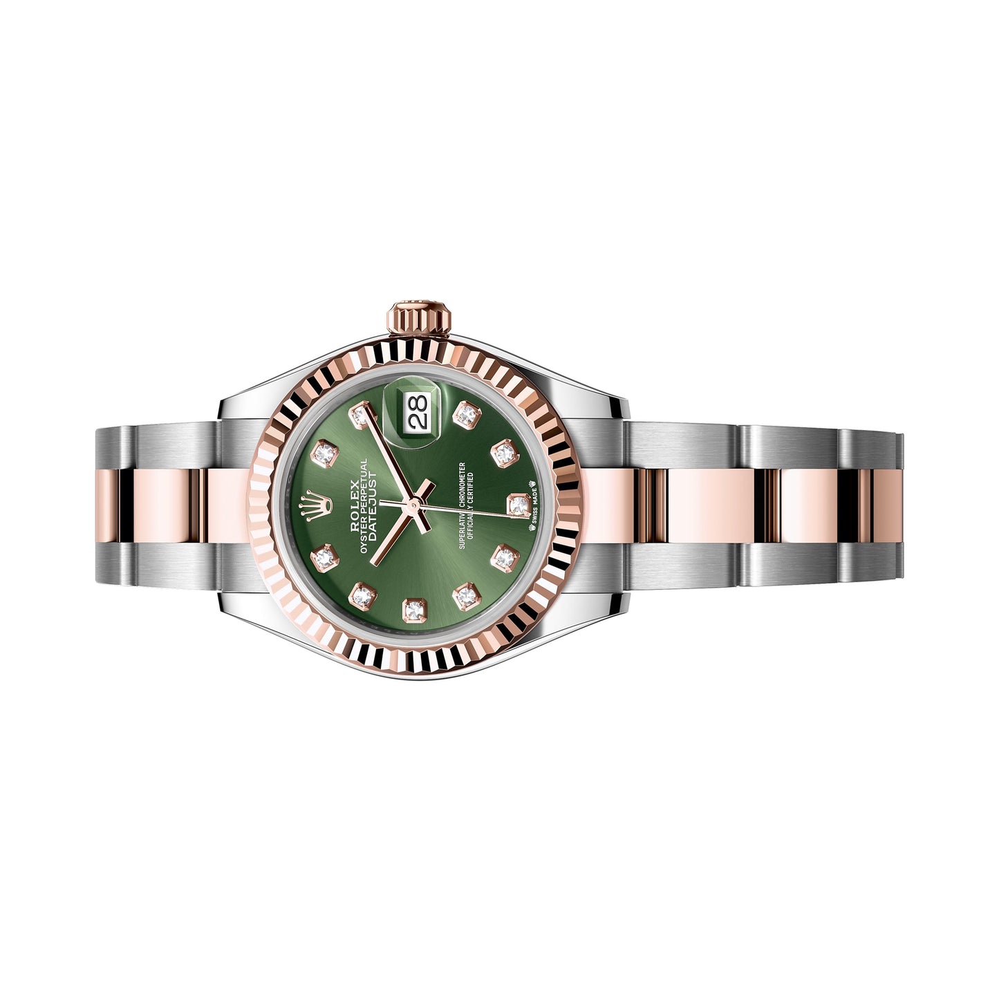 Rolex Datejust 28mm 279171 RoseGold, Green Diamond Dial, Unworn 2023
