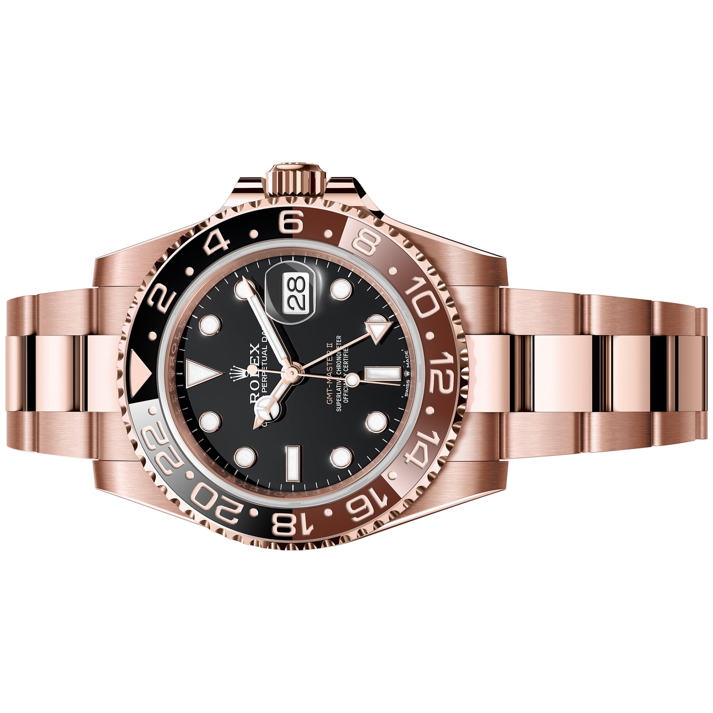 Rolex GMT-Master II Root Beer 40mm 126715CHNR-0001 Black Dial, Worn