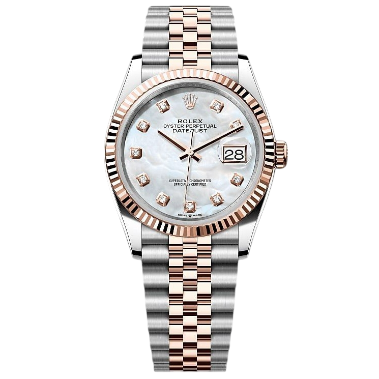 Rolex Datejust 36mm 116231 Rose Gold, Mother of pearl MOP Diamond Dial, Worn 2018