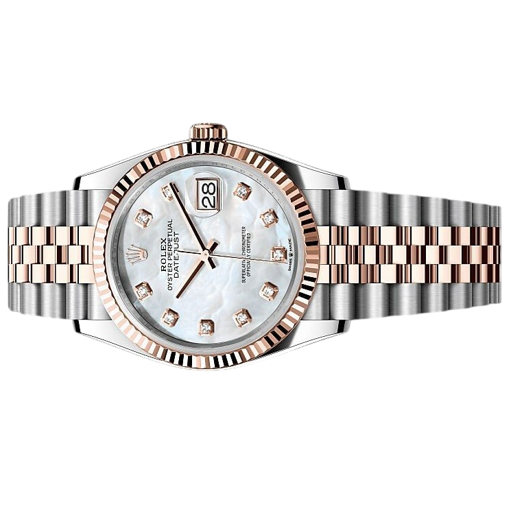 Rolex Datejust 36mm 116231 Rose Gold, Mother of pearl MOP Diamond Dial, Worn 2018