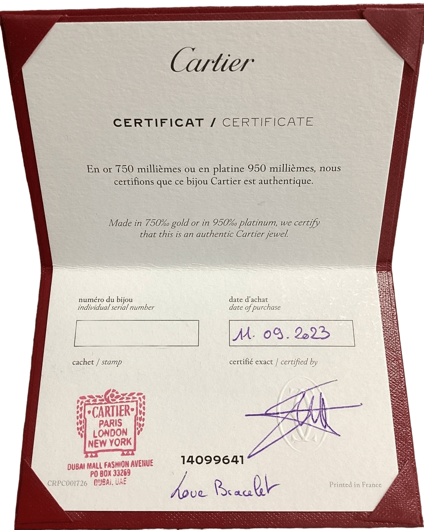 Cartier Love Bracelet 17cm CRB6067517, Worn