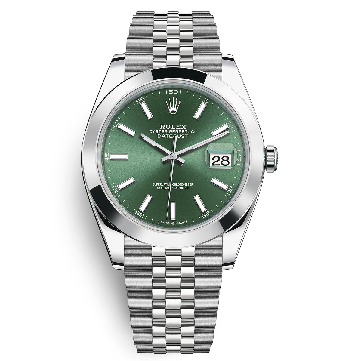 Rolex 126300 Datejust 41mm Smoth Bezel Green Dial 2023 Time Secret