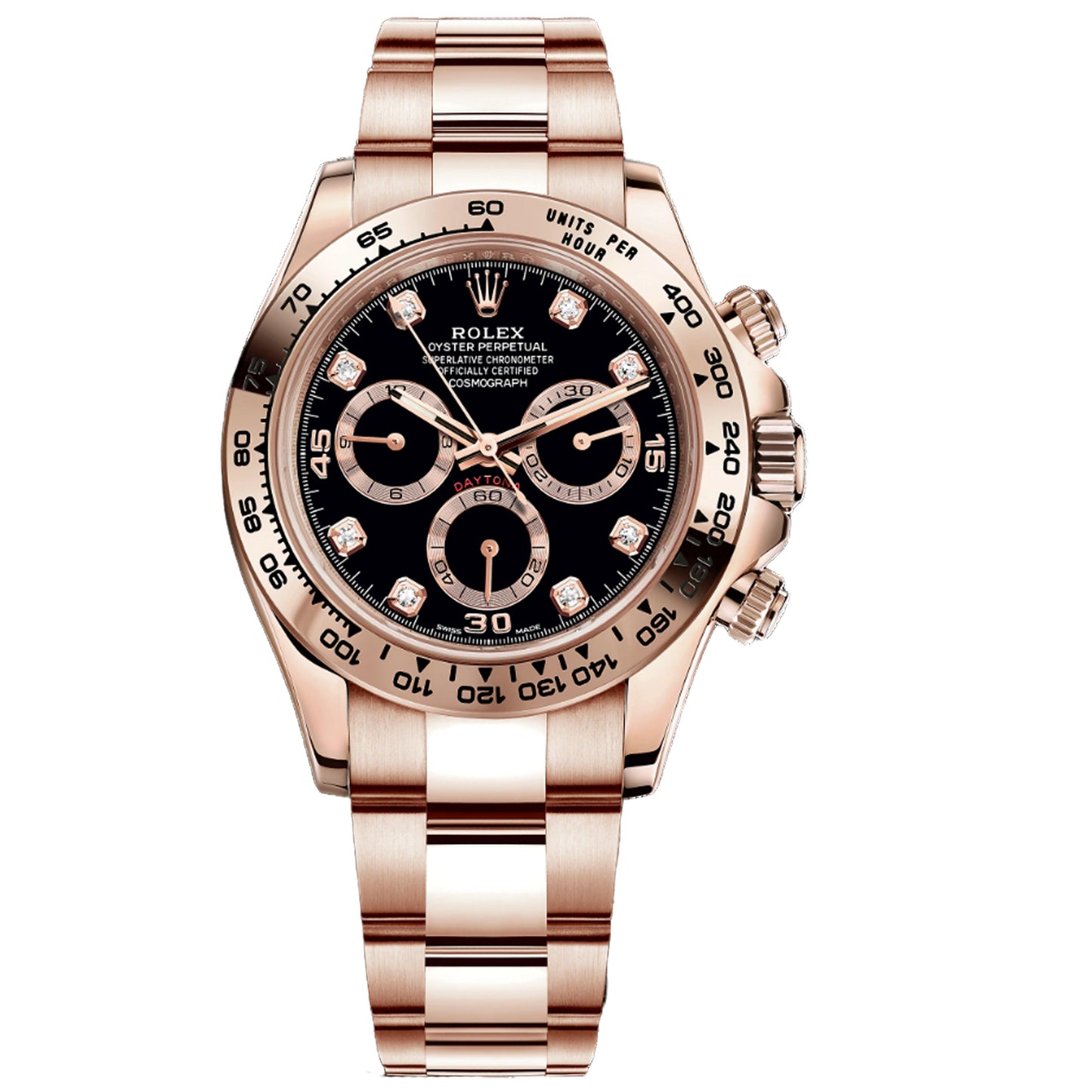Rolex Daytona Cosmograph 40mm 116505 Full RoseGold Black Diamond, Unworn 2021