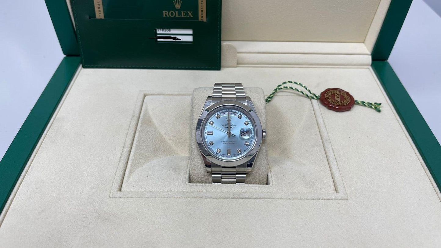 Rolex Day-Date II 218206 Ice Blue Diamond Platinum 41mm President Bracelet usd 2013