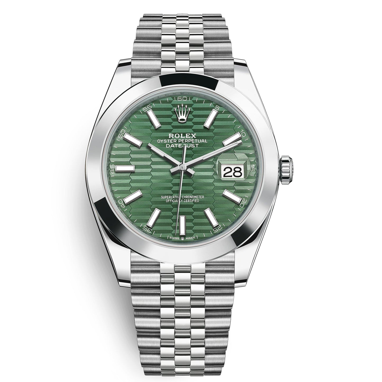 Rolex 126300 Datejust Motif Green Dial , Smooth Bezel 41mm 2023 Unworn