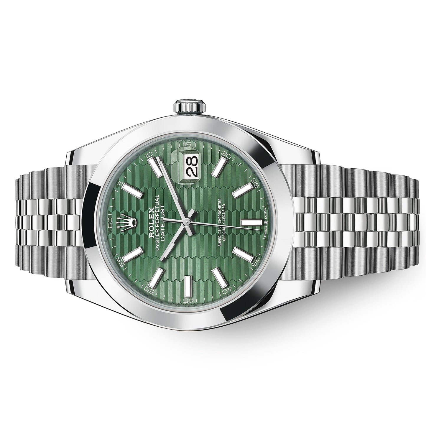 Rolex 126300 Datejust Motif Green Dial , Smooth Bezel 41mm 2023 Unworn