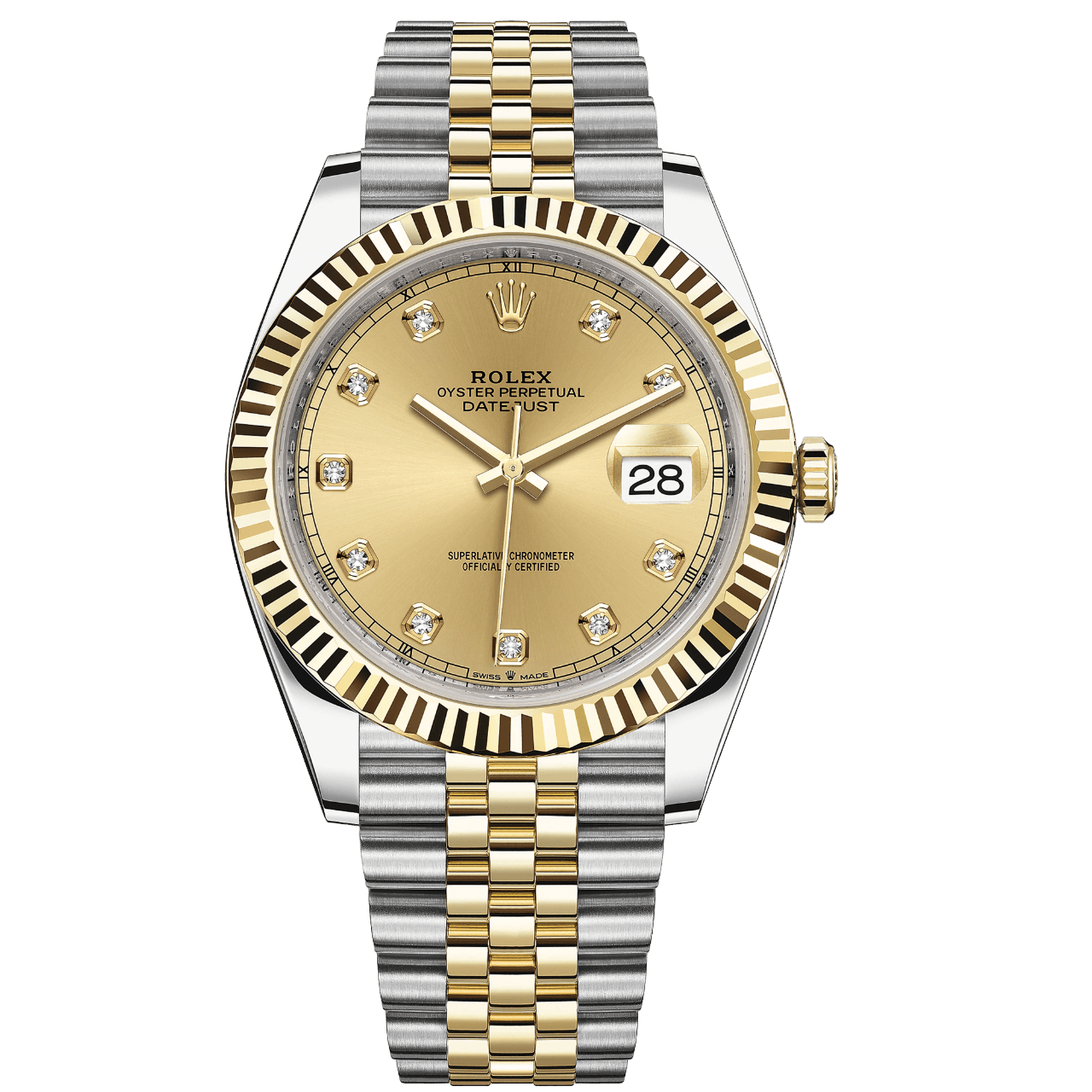 Rolex Datejust 41mm 126333 Steel and Champagne Diamond Dial, Unworn 2023