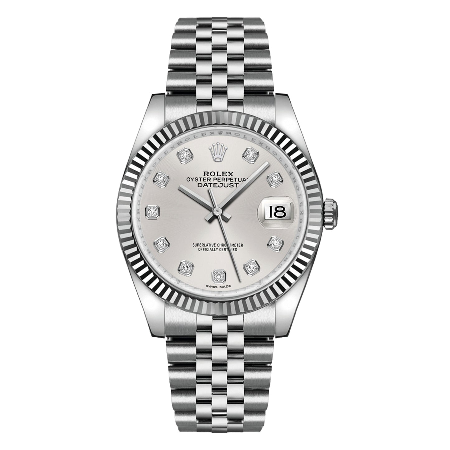 Rolex Datejust 36mm 116234 Silver Diamond Dial ,Worn