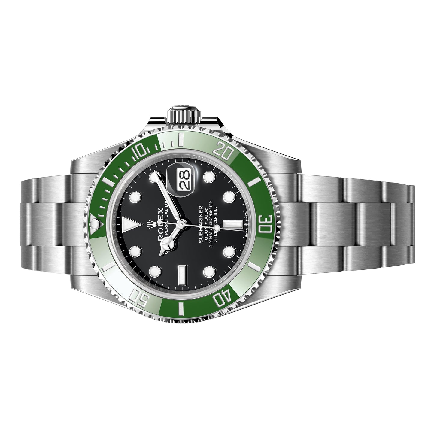 Rolex Submariner Date Starbucks Green Kermit MKII 41mm 126610LV-0002, Black Dial, Worn