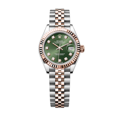 Rolex Datejust 28mm 279171-0007 RoseGold, Green Diamond Dial, Worn