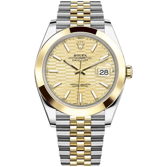 Rolex Datejust 41mm 126303 Yellow Gold Motif Index Dial, Worn 2022