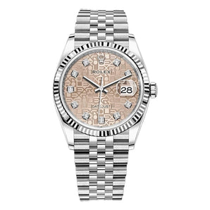Rolex Datejust 36mm 126234 Computer Salmon Jubilee Diamond Dial, Worn 2021