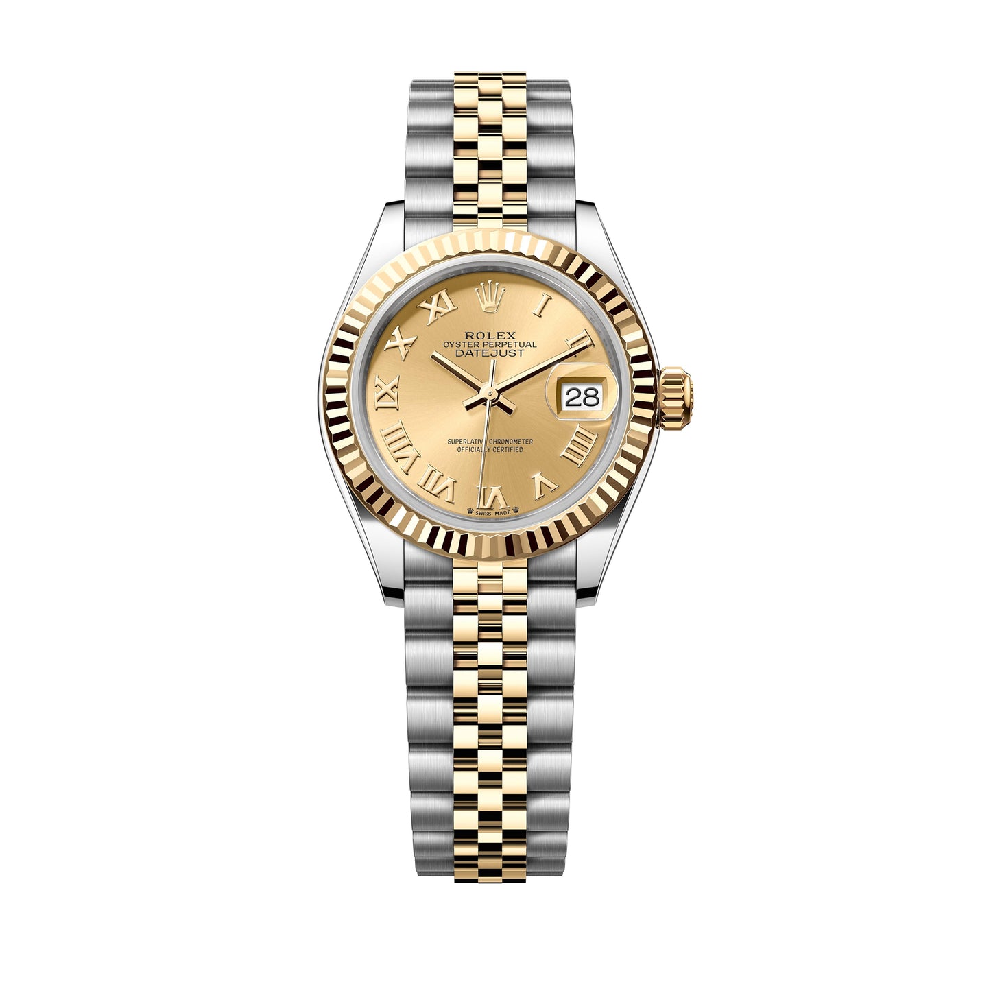 Rolex Datejust 28mm 279173-0009 Champagne Roman Dial, Yellow Gold Jubilee, Worn