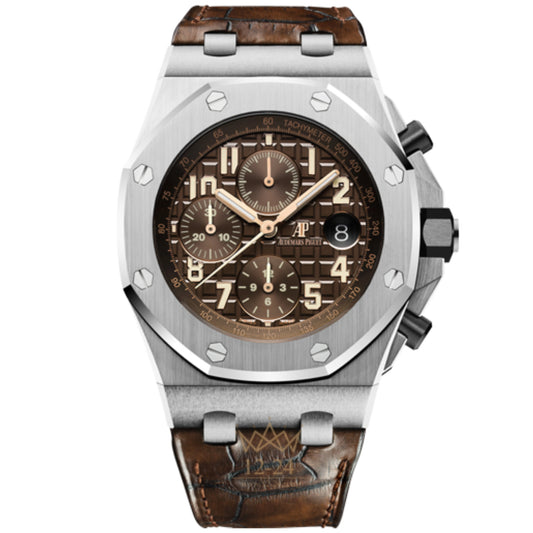 Audemars Piguet - 26470ST.OO.A820CR.01 Royal Oak Offshore 26470 Stainless Steel Brown Alligator Worn 2017