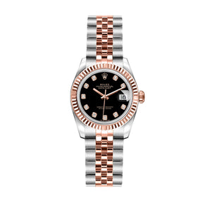 Rolex Lady Datejust 26mm 179171 Rose Gold, Black Diamond Dial, Worn 2014