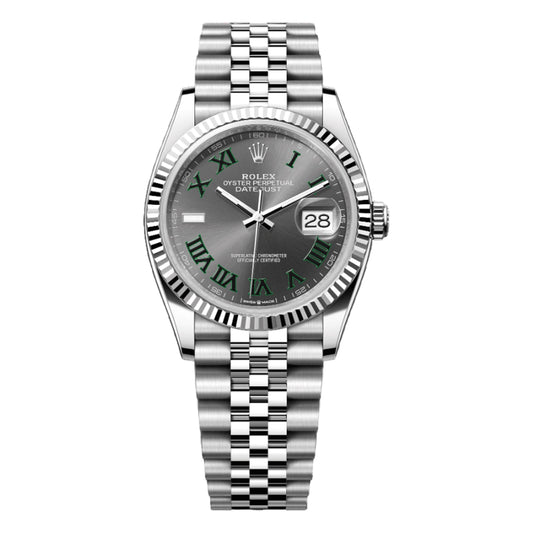 Rolex Datejust Wimbledon 36mm 126234-0045 Grey and Green Roman Dial, Unworn 2025
