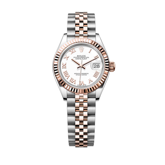 Rolex Datejust 28mm 279171 RoseGold, White Roman Dial, Worn 2023
