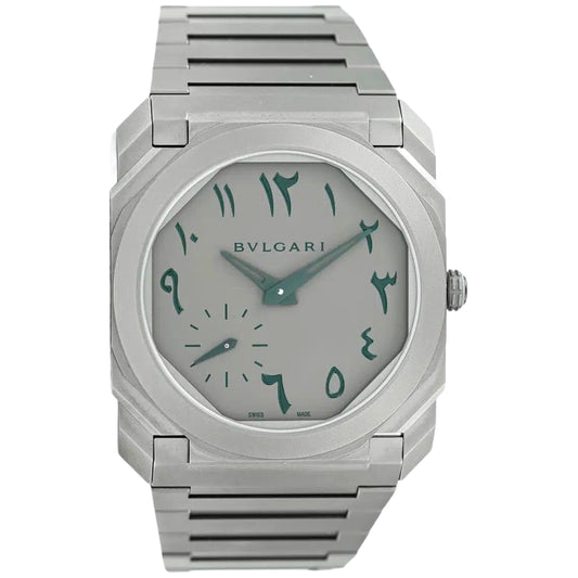 Bulgari Octo Finissimo 40mm 103023 Grey and Green Arabic Dial, Worn