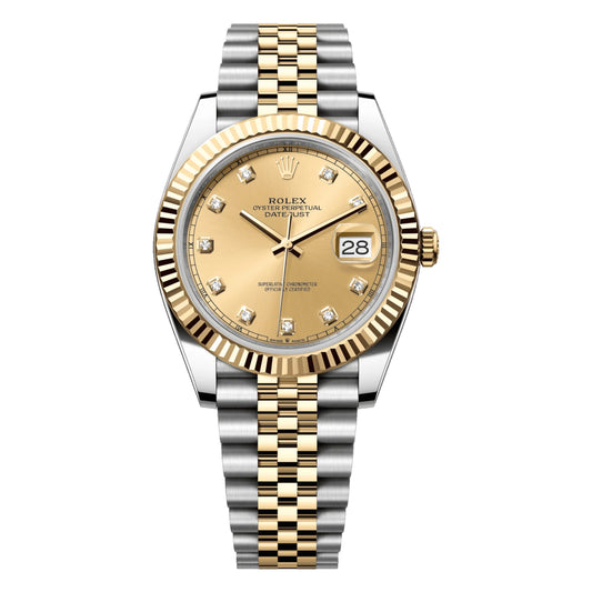 Rolex Datejust 41mm 126333-0012 Champagne Diamond Dial, Worn 2024