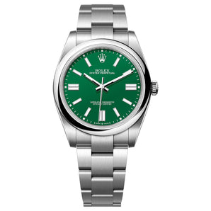 Rolex Oyster Perpetual 41mm 124300-0005 Green Index dial, Worn 2025