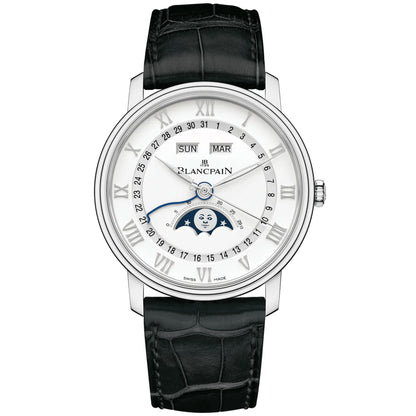 BlancPain Villeret Quantième Complet 40mm 6654A-1127-55B White Dial, Worn 2017
