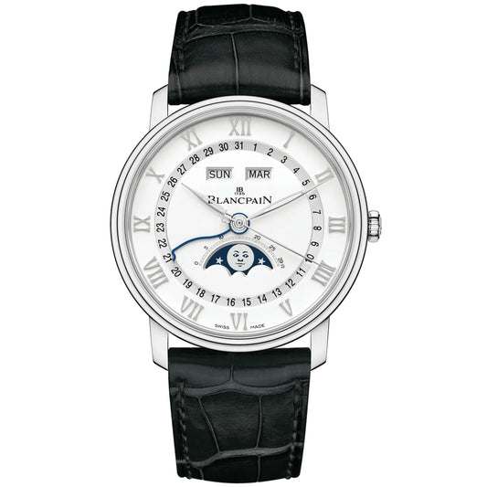 BlancPain Villeret Quantième Complet 40mm 6654A-1127-55B White Dial, Worn 2017