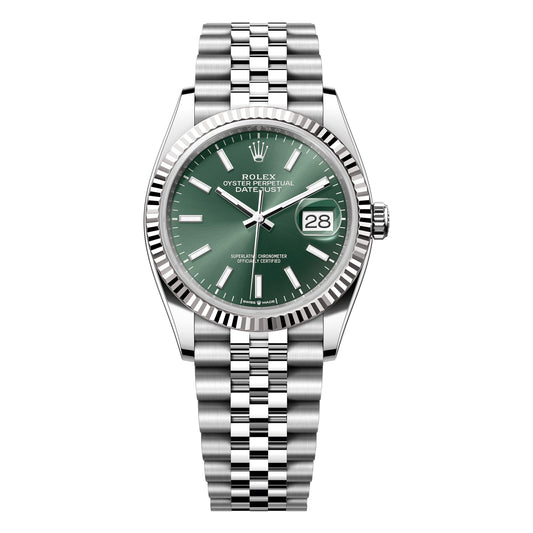 Rolex Datejust 36mm 126234-0051 Mint Green Index Dial, Unworn 2025