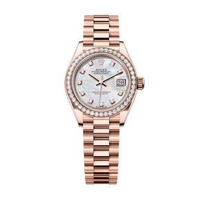 Rolex Lady Datejust 28mm 279135RBR-0010 Full Rose Gold, Diamond Bezel, Mother of Pearl Diamond Dial, Like New 2025