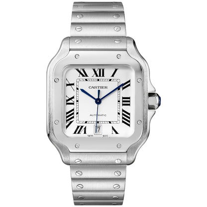 Cartier Santos Large 39.8mm WSSA0018 Silver Roman Dial, Worn 2022