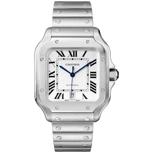 Cartier Santos Large 39.8mm WSSA0018 Silver Roman Dial, Worn 2022