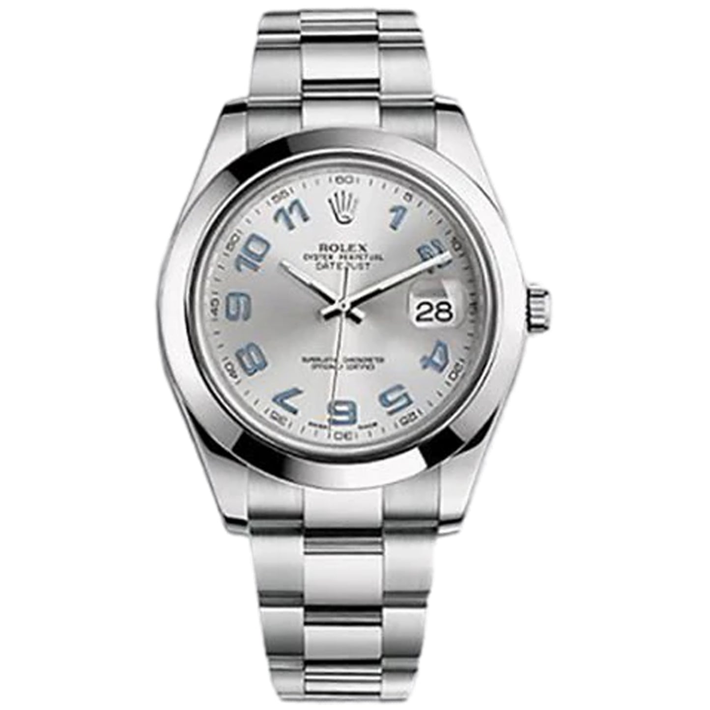 Rolex Datejust II 41mm 116300 Silver and Blue Numeral Dial, Oyster Bracelet Worn 2015
