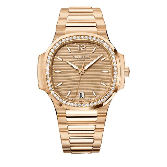 Patek Philippe Ladies Nautilus 35.2mm 7118/1200R-010 Golden Brown Opaline Wave Dial, Worn 2024