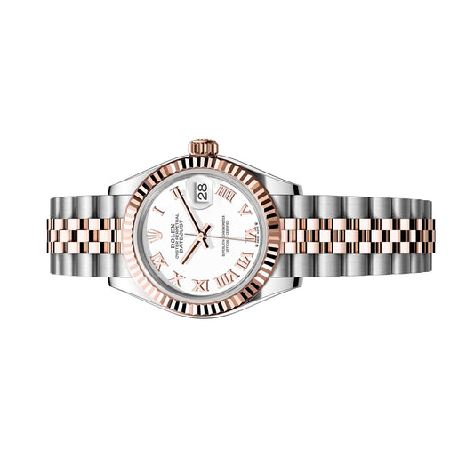 Rolex Datejust 28mm 279171 RoseGold, White Roman Dial, Worn 2023