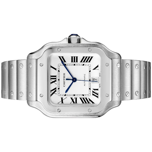 Cartier Santos Large 39.8mm WSSA0018 Silver Roman Dial, Worn 2022