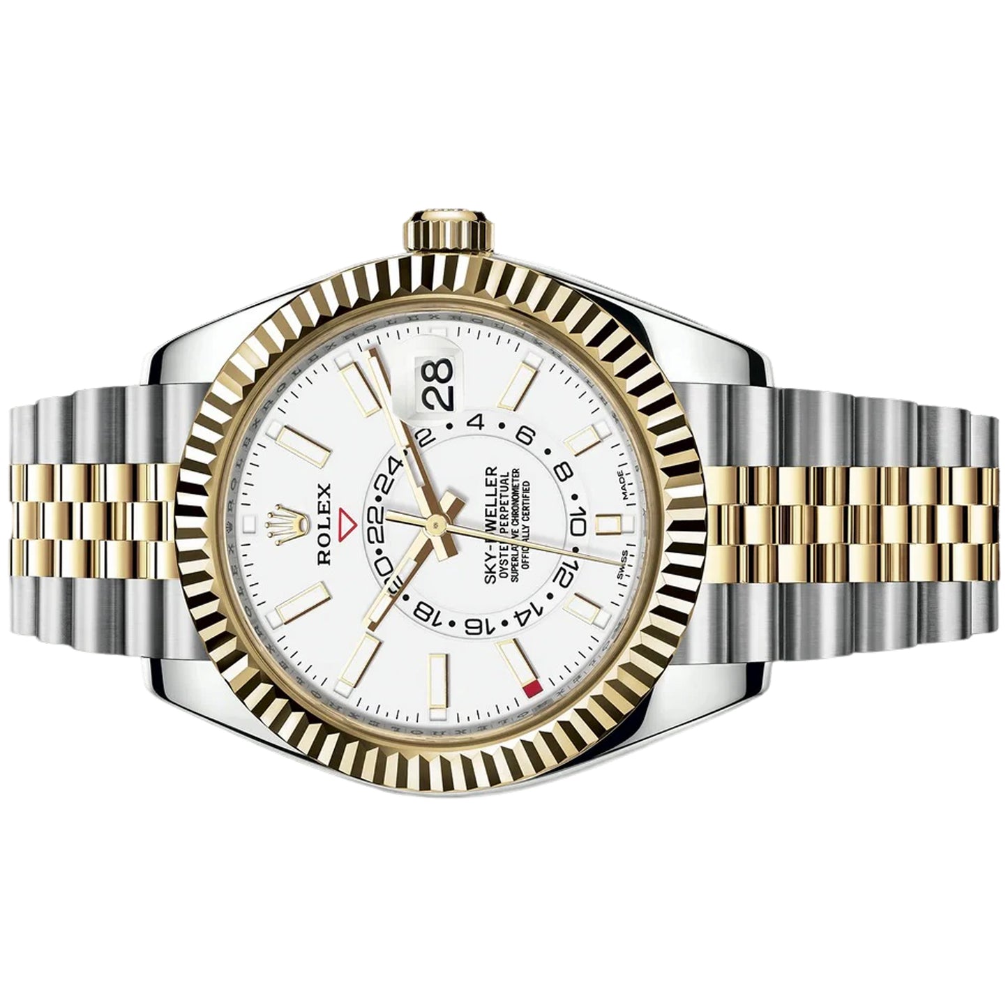 Rolex Sky Dweller 42mm 326933 Yellow Gold, White Dial, Worn 2022