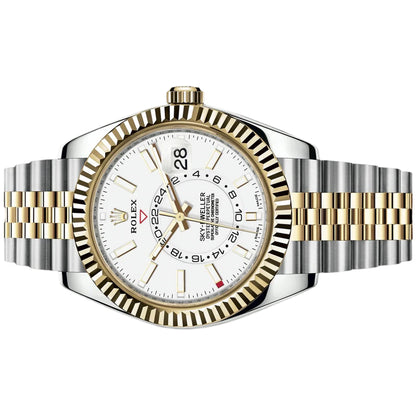 Rolex Sky Dweller 42mm 326933 Yellow Gold, White Dial, Worn 2022