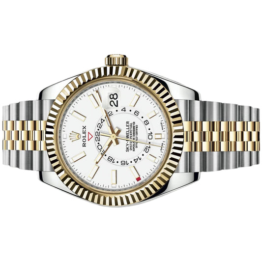 Rolex Sky Dweller 42mm 326933 Yellow Gold, White Dial, Worn 2022