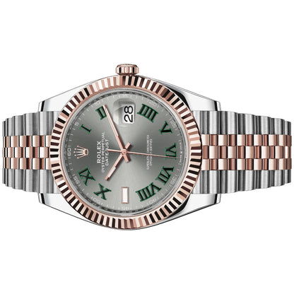 Rolex Datejust Wimbledon 41mm 126331-0016 Rose Gold, Gray Dial and Green Roman Dial, Unworn 2025