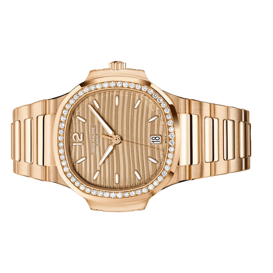 Patek Philippe Ladies Nautilus 35.2mm 7118/1200R-010 Golden Brown Opaline Wave Dial, Worn 2024