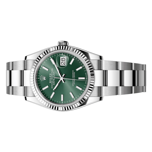 Rolex Datejust 36mm 126234-0052 Mint Green Index Dial, Oyster Bracelet, Unworn 2025