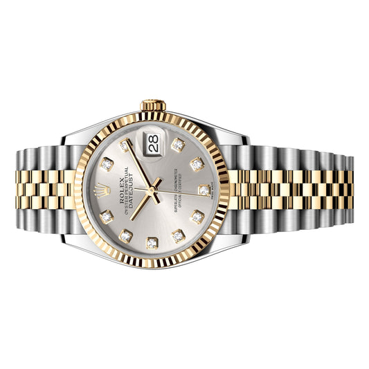 Rolex Datejust 36mm 116233 Silver Diamond Dial, Worn 2012