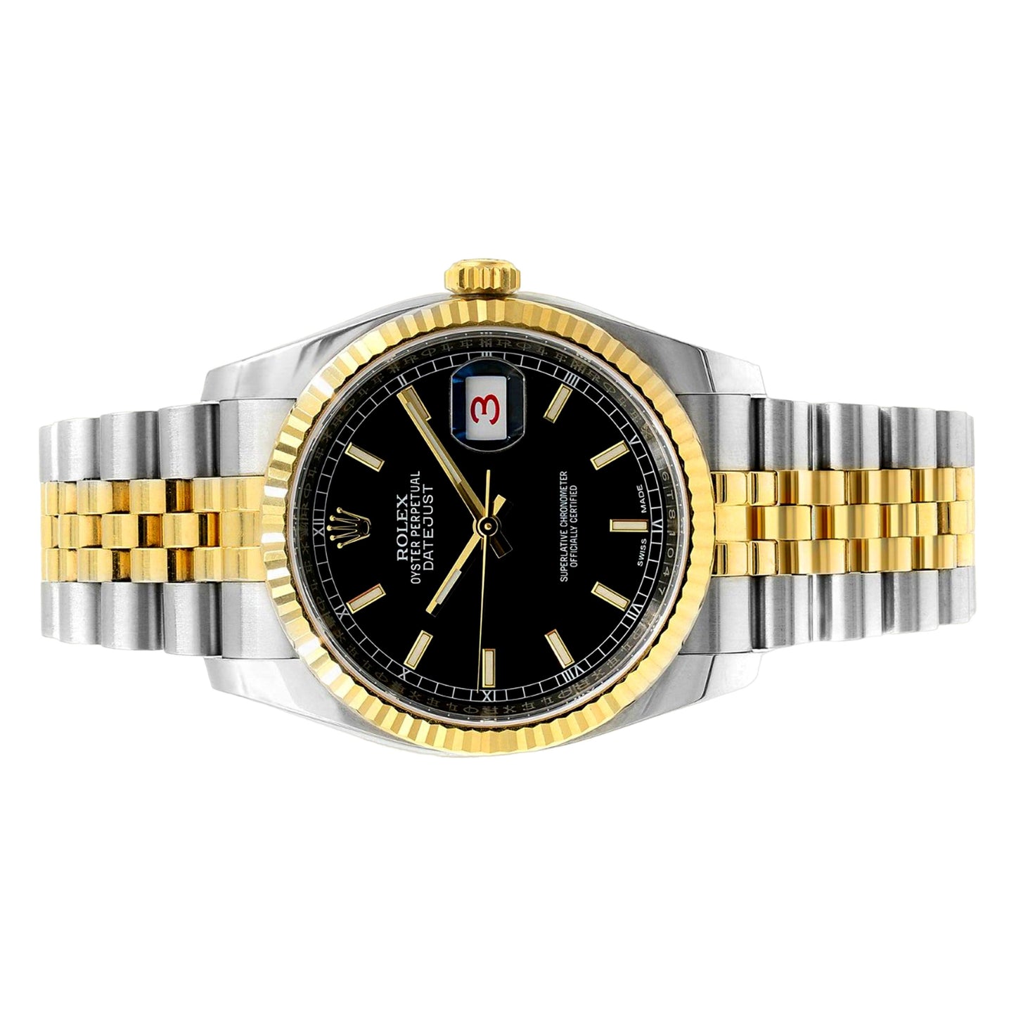Rolex Datejust 36mm 116233 Black Index Dial, Worn
